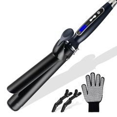 コテ 38mm ヘアアイロン ロングヘア カール アイロン 80℃?230℃調節 31段階温度調整 プロ仕様 100V-240V海外対応 LEDデジタル温度表示 自動電源OFF PSE認証済み 日本語説明書付き 韓国風ヘア 大きめカールpms