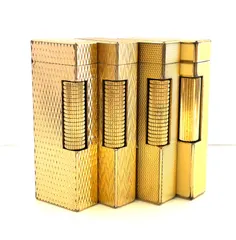 中古 【おまとめ4点】dunhill ダンヒル ローラー ガスライター ゴールド イエロー ヴィンテージ 火花確認済 即納