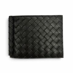 美品 BOTTEGAVENETA ボッテガヴェネタ 123180 レザー イントレチャート マネークリップ コンパクトウォレット 二つ折り財布 箱・保存袋付