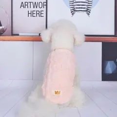 犬服 秋冬 ボア もこもこ 暖かい プルオーバー 袖なし ピンク S L ペット服 ドッグウェア 防寒 新着