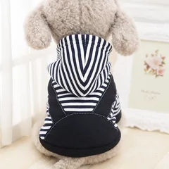 犬服 秋冬 パーカー ボーダー 裏起毛 フード付き ダークネイビー S ペット服 ドッグウェア 小型犬 送料無料