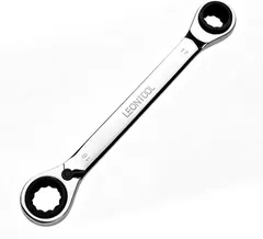 LEONTOOL ダブルボックスラチェットリンチ ラチェットメガネレンチ 4-in-1 ストレート型 両頭ラチェットレン 新着