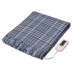 【即納】ゼンケン 【電磁波99％カット】 電気ひざかけ グレー 洗える タイマー付 綿100％ 160×93cm ダニ対策機能 