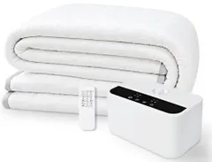 温水マット 電気毛布 【電磁波カット 乾燥対策】敷き 掛け兼用 20～60℃温度調節 12h切りタイマー リモコン付き  セール