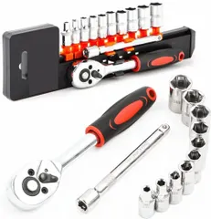 K◆ANAMI ソケットレンチセット ラチェットハンドル 六角ソケット ソケットセット レンチ ドライバー 工具セット  セール