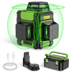【送料無料】K◆【2024年モデル】Huepar HM03CG レーザー墨出し器 グリーンレーザー 3x360° 12線フルライン 
