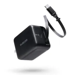 【激安】K◆エレコム 充電器 急速充電 Type-C USB-C USB PD PPS対応 45W ケーブル一体型 巻き取り式 