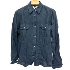구스 본질점 모토스미요시 주말 맥스말라 Weekend Max Mara 긴팔 셔츠 사이즈：L 블랙계 대마 100% 여성 의류