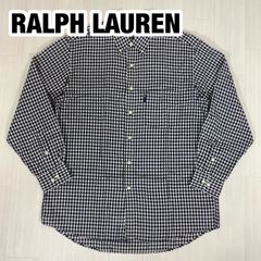 상태매우좋음 CHAPS RALPH LAUREN チャップス ラルフローレン ギンガムチェック ボタンダウンシャツ サイズL ネイビー×オフホワイト 胸ポケット 着丈80.5cm 肩幅49cm 身幅 脇下 57.5cm 袖丈58cm 使用感少