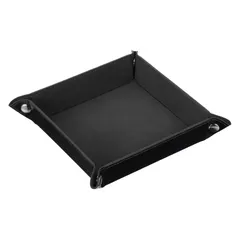 アクセサリートレイ 22×22×3.8cm ブラック PUレザー アウトレット