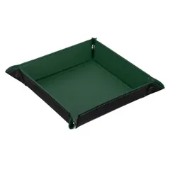 【即納】アクセサリートレイ 22×22×3.8cm グリーン PUレザー