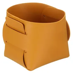 【期間限定】アクセサリートレイ 10×9×10 cm イエロー PUレザー