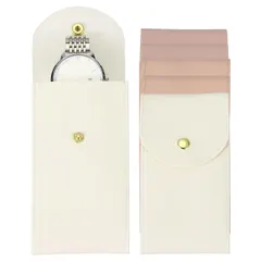 腕時計ケース ホワイト/ライトピンク/ダークピンク 6個セット 13×7cm レザー 携帯用 セール