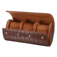腕時計ケース 3スロット レザー ロール型 携帯用 新着