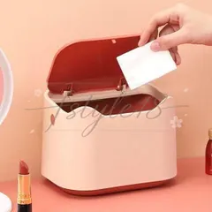中古 卓上ゴミ箱 収納ボックス フタ付き 可愛い　 ダストボックス ケース ワンタッチオープン　ゴミ箱 防水 卓上整理 即納