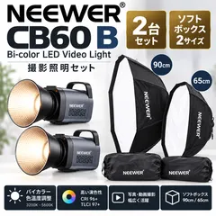 NEEWER CB60 B LEDライト 2台 バイカラー ソフトボックス 90cm 65cm 撮影照明 定常光 商品撮 アウトレット