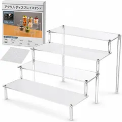 【期間限定】MIMIA アクリル ディスプレイスタンド コレクション展示 台 透明 フィギュア (クリア幅40cm・4段,  大)