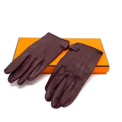 【即納】【中古】良品 HERMES エルメス トゥドゥ レザー グローブ fY0497N