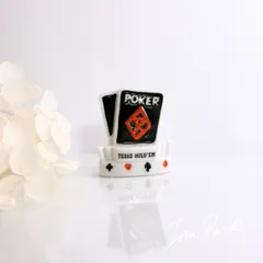 中古 テキサス・ホールデム　　ポーカーのフェーブ　　トランプ　フェーヴ　フランス製　ミニチュア　陶器　雑貨 即納
