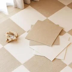タイルカーペット ジョイントマット タイルマット 吸着マット 洗える カーペット 30x30cm 30枚【アイボリーホワ アウトレット