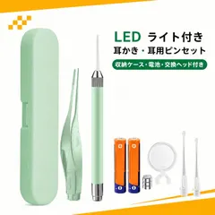 ピンセット みみかき 耳掃除 みみかき 耳掃除 ピンセット 耳垢取り ライト付き耳かきセット LED発光 電池式 収納ケ 送料無料