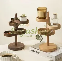 中古 【新品?未使用】 小物ケース 木製 アクセサリーケース 丸形 ４段 ピアス ネックレス 指輪 ヘアアクセサリー 香水 ア 即納