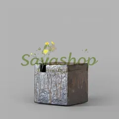 【送料無料】金属釉 一輪挿し 花瓶 鉄釉四角花瓶 四角一輪挿し 生け花　フラワーアレンジメント 陶器 陶芸　シンプル和風　小さい 花