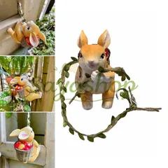 中古 つる像に登る樹脂ウサギぶら下がっているウサギ置物イースターウサギ置物ウサギ彫刻家農家 即納
