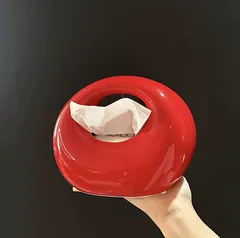 ティッシュボックス おしゃれ ティッシュケース ラウンド セラミック かわいい  レッド 新着