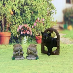 【激安】新品未使用 アメリカン風花壇庭園装飾卓上布置用 猫とネズミフィギュア 屋外造景?家庭用装飾に適した