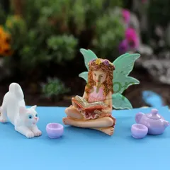 【期間限定】新品未使用 春新品 花見フェアリー 5 点セット 花壇庭園布置用装飾 夜光妖精レジンフィギュア テラス用