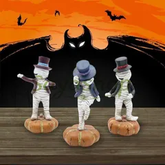 新品未使用 ハロウィンゴーストギフト かぼちゃミイラダンスフィギュア装飾品 レジン製ミイラフィギュア 新着