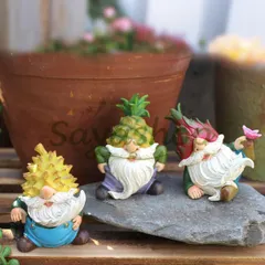 中古 新品未使用 アートギフト 果物野菜ドワーフ造形フィギュア レジン工芸品 庭園ミニ景観アクセサリー 屋外花壇装飾用 即納