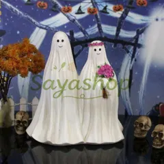 新品未使用 新品 幽霊新郎新婦ナイトライト ハロウィン家庭用庭園?コーナー装飾景観彫刻 セール