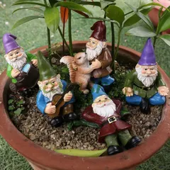 【激安】新品未使用 ミニ景観装飾品 花の妖精小矮人ドワーフフィギュア レジン工芸品 庭園芝生装飾品