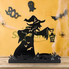 【送料無料】新品未使用 新款 魔女提灯卓上フィギュア ハロウィン家庭用卓上装飾景観布置用