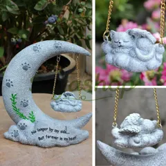 新品未使用 猫小動物祭祀碑 ペット犬墓碑 アート風レジン製リアル記念石 工芸品｜在庫あり