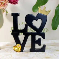 新品未使用 アート風黒 LOVE ハート パーティー景観装飾卓上用 バレンタイン用レジンアクセサリー 工芸品ギフト｜在庫あり