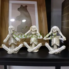 中古 新品未使用 新品 ハロウィン骸骨フィギュアセット ホラーイベント用ハロウィンハウス装飾小道具 レジン工芸品 即納