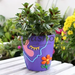【激安】新品未使用 ヨーロピアン風カラフルフラワーレジン多肉植木鉢 栽培用植木鉢 アート風小花鉢 卓上用 排水孔付き