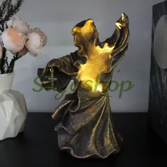 中古 新品未使用 新品 魔女ナイトライト彫刻 アート風家庭用室内卓上装飾 レジン工芸品 即納