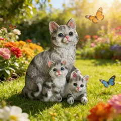 置物 オブジェ ガーデンオーナメント 猫の家族 ねこ ネコ 屋外 屋内 室内 インテリア 玄関 リビング ダイニング 装 セール