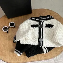 【即納】犬 服 ペットウェア モノトーン セーター トップス フォーマル 前開き おしゃれ かわいい お散歩 お出かけ 韓国風 