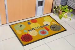 【特価セール】イケヒコ 玄関マット フォレスタ オレンジ 約59×90cm 花柄 屋外用 マット #2042069 新着