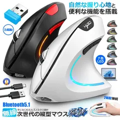 【充電式】エルゴノミクスマウス 縦型マウス ワイヤレス Bluetooth 5.1 2.4GHz 無線マウス 静音設計  送料無料