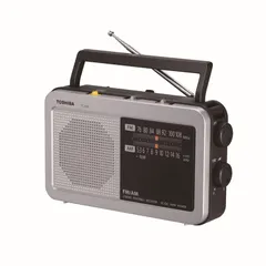 TOSHIBA(東芝) ホームラジオ TY-HR4(S) LEDライト 電池長持ち ダイヤル目盛り 同調ランプ 肩ベルト アウトレット