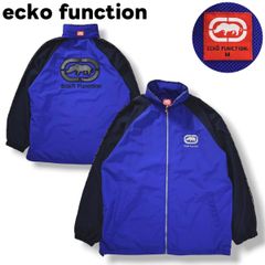 エコー ファンクション ecko function ウィンド ジャケット ジップアップ ジャンパー ロゴ デザイン 裏地 メッシュ M ブルー ビッグシルエット オーバーサイズ ストリート メンズ