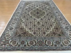 ペルシャ絨毯 タブリーズ産 ウール シルク 手織り 125×81cm メダリオン柄 高級ラグ{3699-60}｜在庫あり