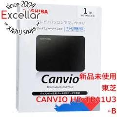 [bn:9] TOSHIBA　PortableHD CANVIO　HD-TPA1U3-B　ブラック　1TB アウトレット