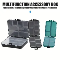 中古 【小型ポータブル】SAMOLLA フィッシングタックルボックス 釣り具収納 ルアー・フック・シンカー整理に最適 ブラック 即納
